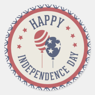 Sticker Rond Joyeux Jour de l'Indépendance 4 juillet 3