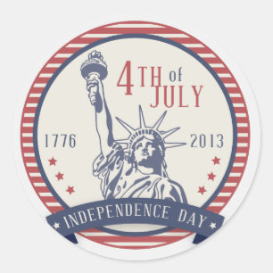 Sticker Rond Joyeux Jour de l'Indépendance 4 juillet 4