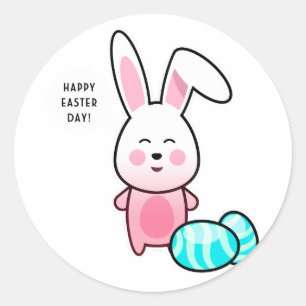 Sticker Rond Joyeux jour de Pâques