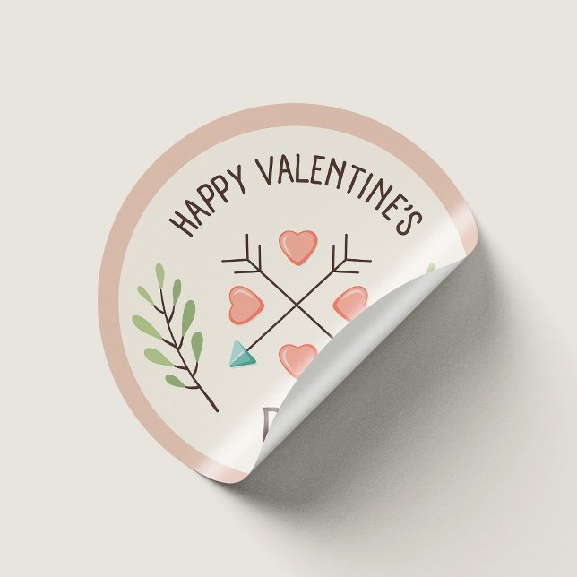 Sticker Rond Joyeux jour de Valentines - Flèches (Créateur téléchargé)