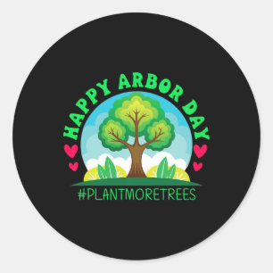 Sticker Rond Joyeux Jour des Arbor Chemise Arbre Planter Tee Jo