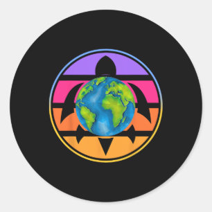 Sticker Rond Joyeux Jour des terres Sauver La Planète Donner Un