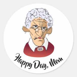 Sticker Rond Joyeux Jour, Humour de la Fête des mères