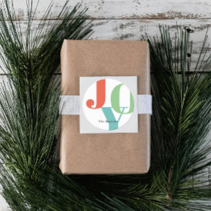 Sticker Rond Joyeux Joyeux Joyeux Fête de Noël