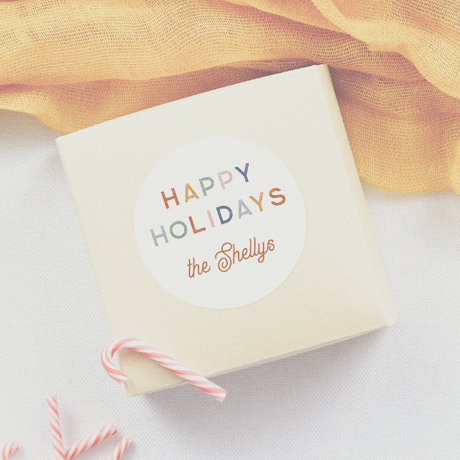 Sticker Rond Joyeux Joyeux Joyeux Joyeux Nom du script (Créateur téléchargé)