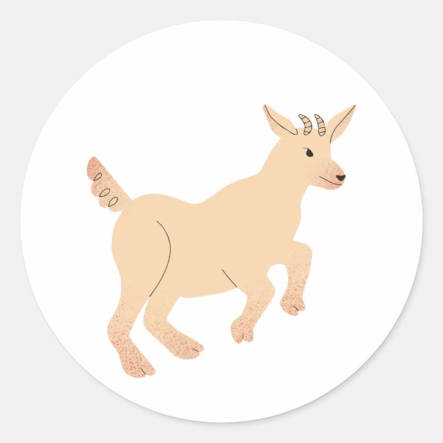 Sticker Rond Joyeux Jumping Goat Kid (Devant)