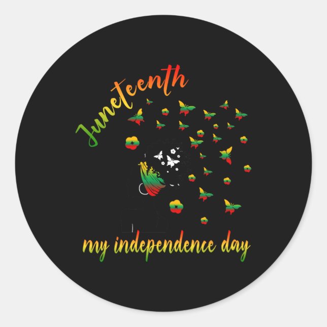 Sticker Rond Joyeux JunetDix Est Ma Fête De L'Indépendance Libr (Devant)