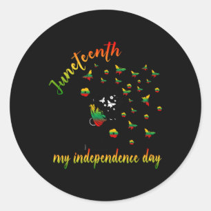 Sticker Rond Joyeux JunetDix Est Ma Fête De L'Indépendance Libr