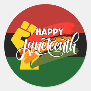 Sticker Rond Joyeux Juneteenth panafricain