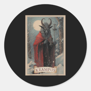 Sticker Rond Joyeux Krampus Noël Xmas Horreur Sweat-shirt hideu