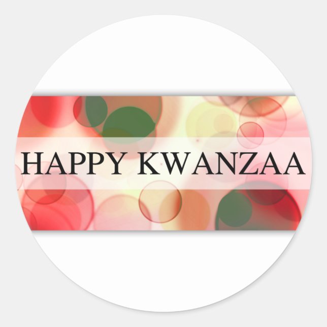 Sticker Rond joyeux kwanzaa (bokeh) (Devant)
