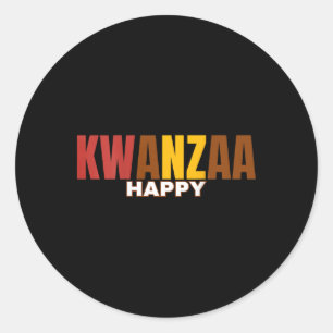 Sticker Rond Joyeux Kwanzaa Kinara-sept Principes De Kwanzaa (