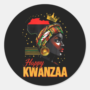 Sticker Rond Joyeux Kwanzaa Sept Principes De Kwanzaa Women Me