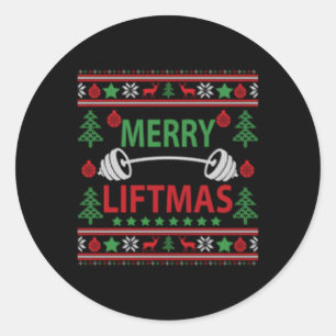 Sticker Rond Joyeux Liftmas Gymnase moche
