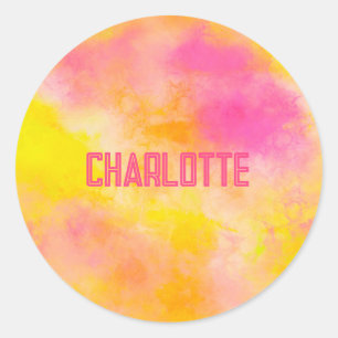 Sticker Rond Joyeux lumineux Abstrait de dégradé de couleurs