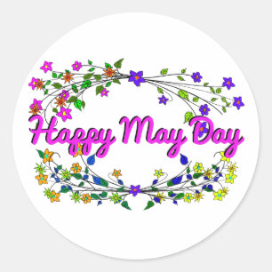Sticker Rond Joyeux May Day