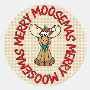 Sticker Rond joyeux moosemas orignal