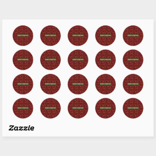 Sticker Rond Joyeux Motif de Noël Élégant