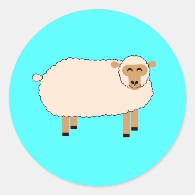 Sticker Rond Joyeux mouton (Devant)