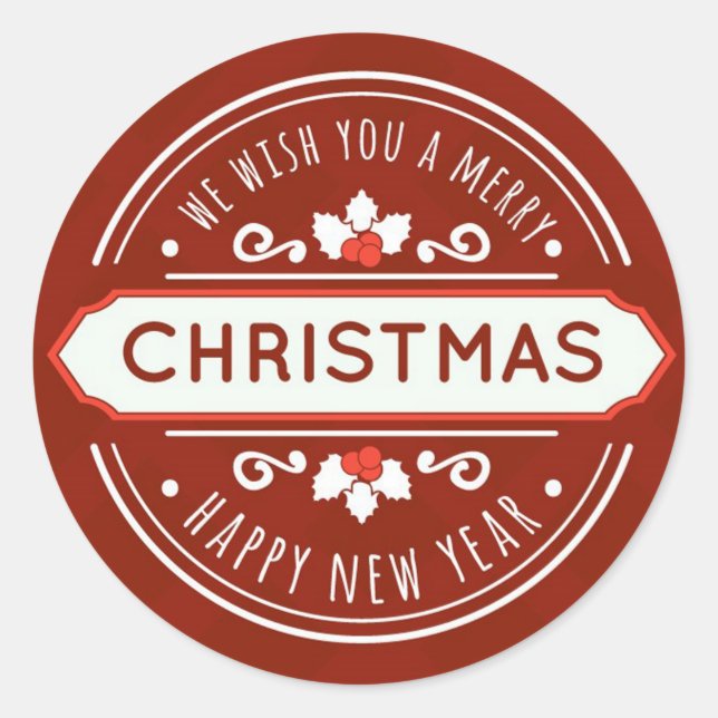 Sticker Rond Joyeux Noël (Devant)