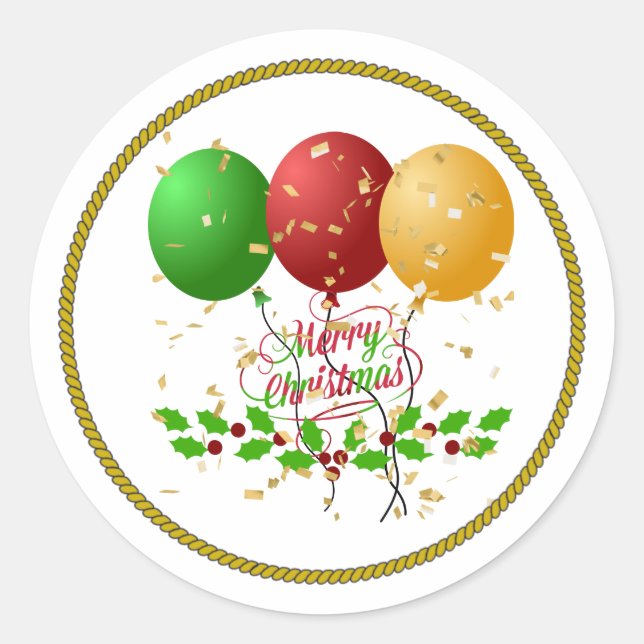 Sticker Rond Joyeux Noël (Devant)