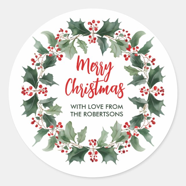 Sticker Rond Joyeux Noël (Devant)