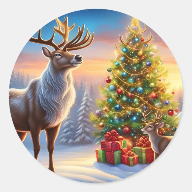 Sticker Rond Joyeux Noël (Devant)