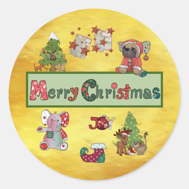 Sticker Rond Joyeux Noël (Devant)