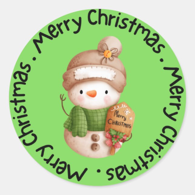 Sticker Rond Joyeux Noël (Devant)