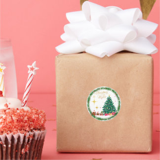 Sticker Rond Joyeux Noël