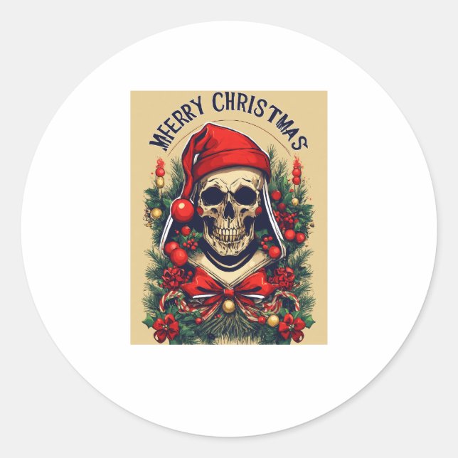 Sticker Rond Joyeux Noël (Devant)