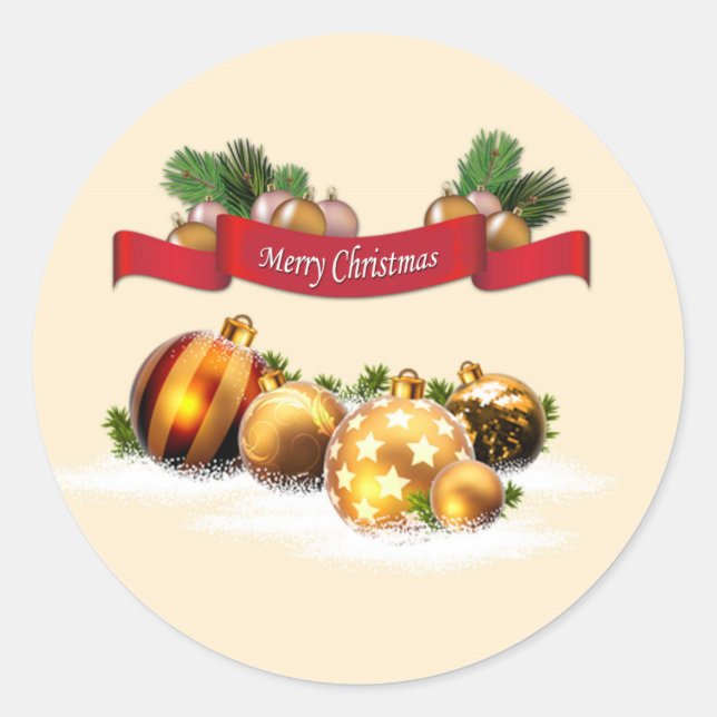 Sticker Rond Joyeux Noël (Devant)