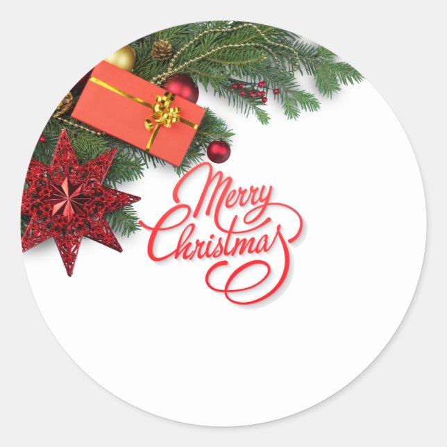 Sticker Rond Joyeux Noël (Devant)