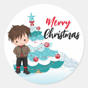 Sticker Rond Joyeux Noël
