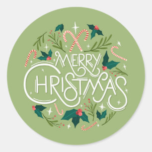 Sticker Rond Joyeux Noël
