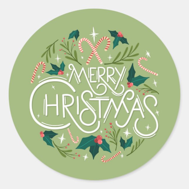 Sticker Rond Joyeux Noël (Devant)
