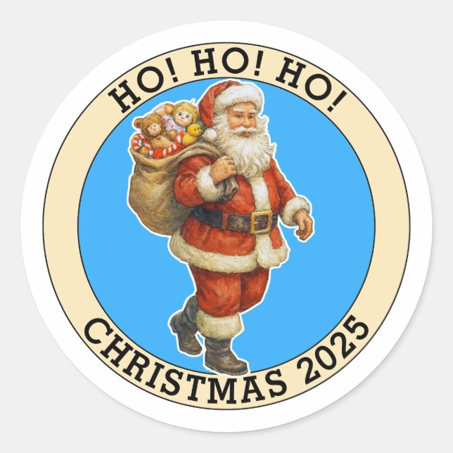 Sticker Rond Joyeux Noël (Devant)