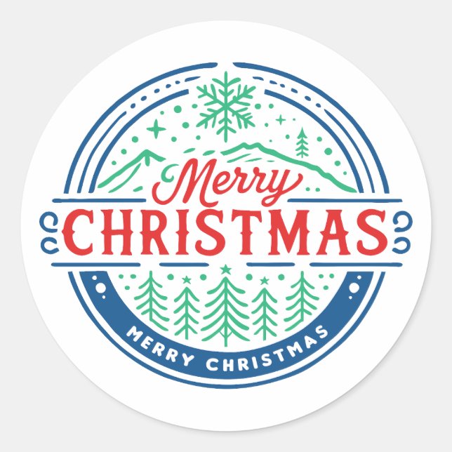 Sticker Rond Joyeux Noël 2 (Devant)