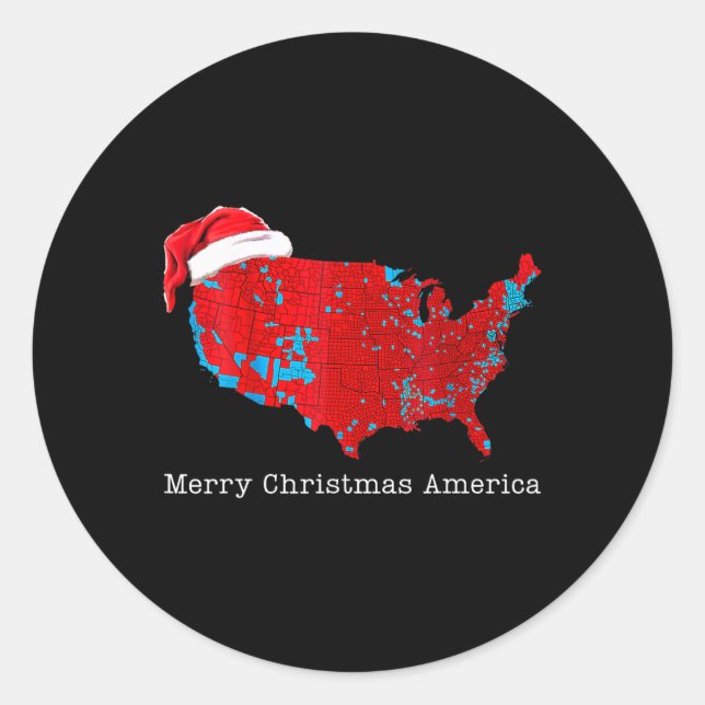 Sticker Rond Joyeux Noël Amérique Donald Trump Coveragexmas (Devant)