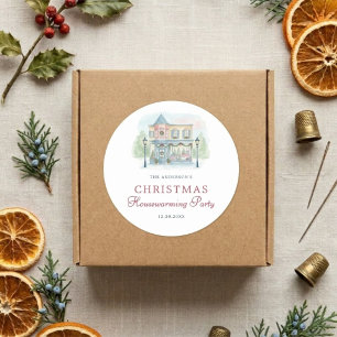 Sticker Rond Joyeux Noël aquarelle prépa