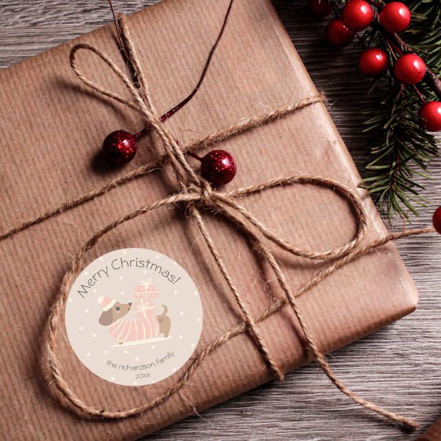 Sticker Rond Joyeux Noël avec cadeaux (Créateur téléchargé)