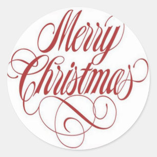 Sticker Rond Joyeux Noël! Balise cadeau personnalisée
