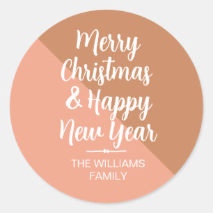 Sticker Rond Joyeux Noël Bonne année Enveloppe Sceau