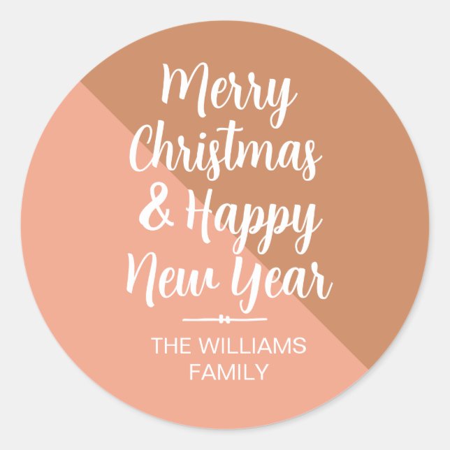 Sticker Rond Joyeux Noël Bonne année Enveloppe Sceau (Devant)