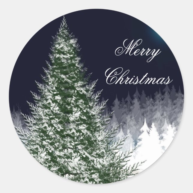 Sticker Rond Joyeux Noël Carte de vacances personnalisée Envelo (Devant)