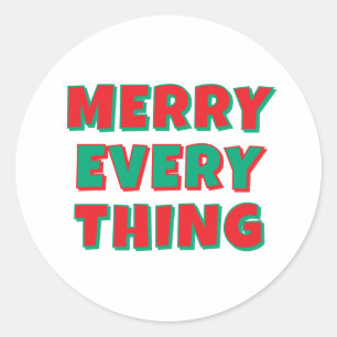 Sticker Rond Joyeux Noël Classique Unique Minimaliste Simple