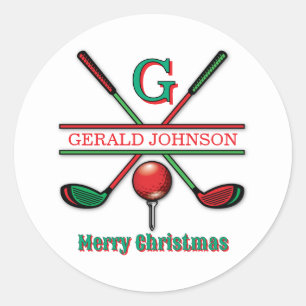 Sticker Rond Joyeux Noël Custom Golf Design