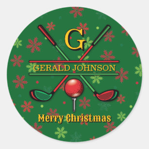 Sticker Rond Joyeux Noël Custom Golf Design