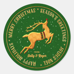 Sticker Rond Joyeux Noël dans des langues multi