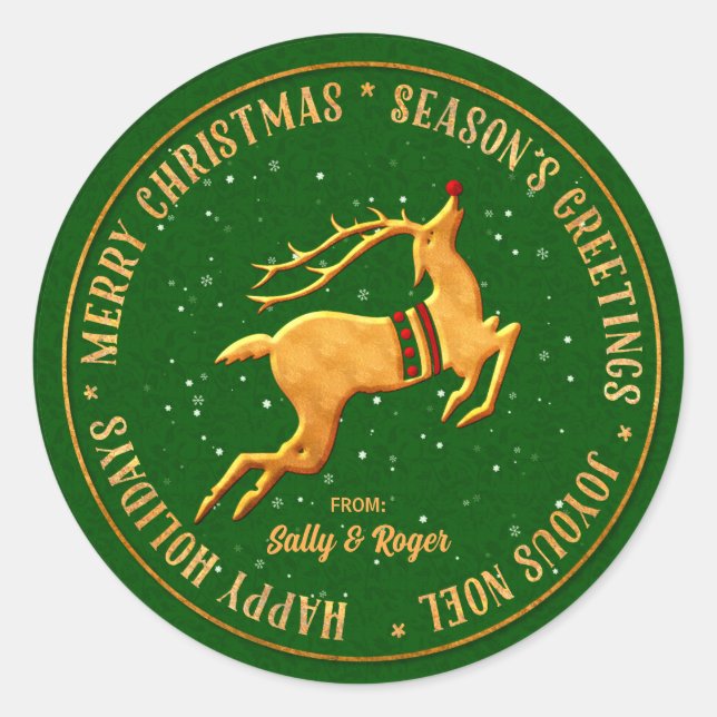 Sticker Rond Joyeux Noël dans des langues multi (Devant)